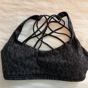 Lululemon Free To Be Camo Women's Black Strappy Sports Bra